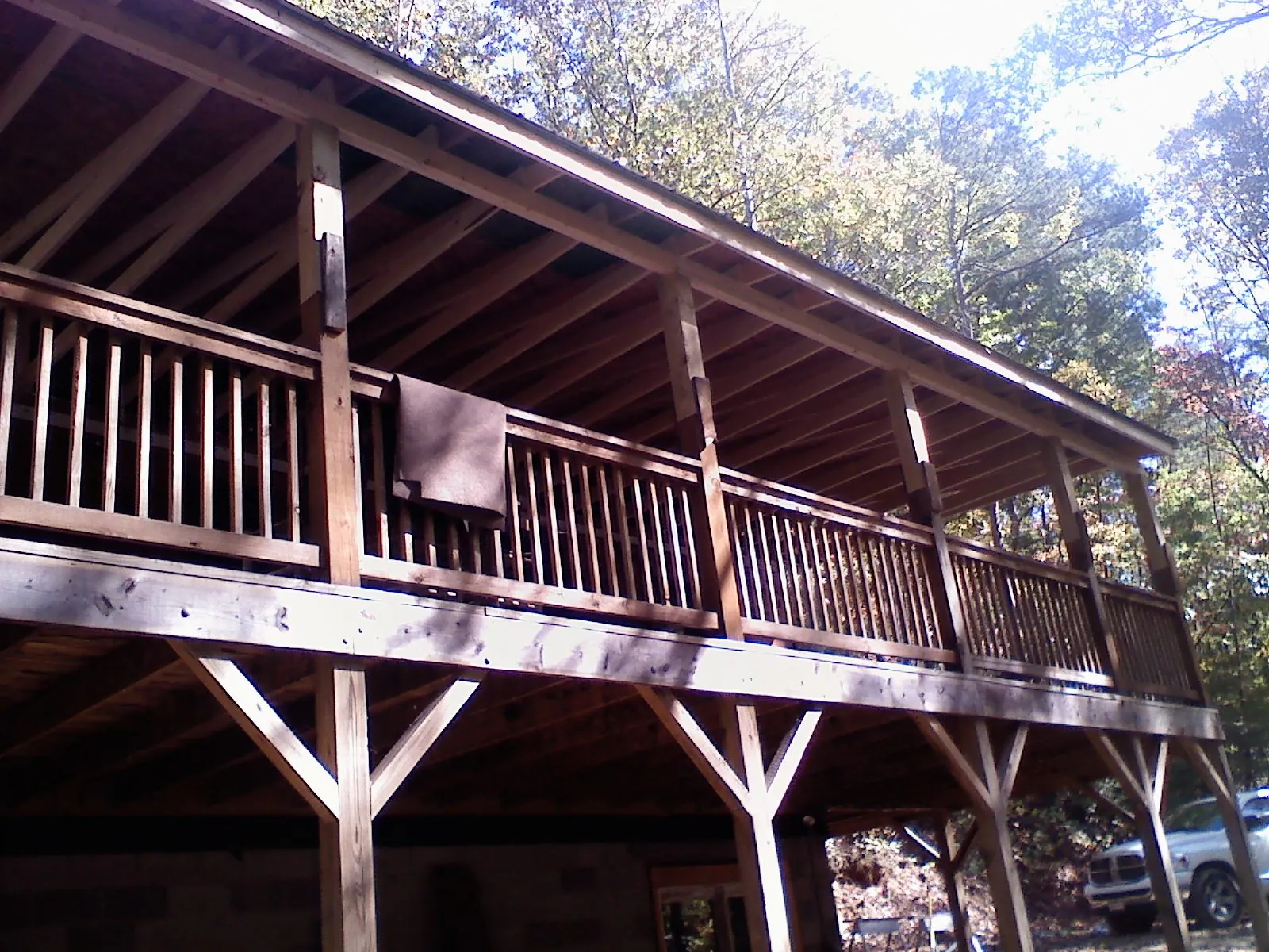 Timber framing under a new elevated porch and deck — Roof Leak Repair in Piketon by Roofing Brothers